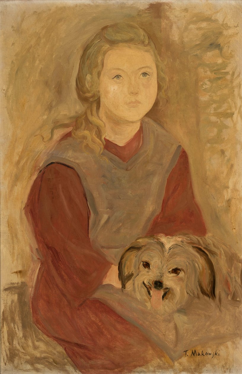 Pige med en hund af Tadeusz Makowski