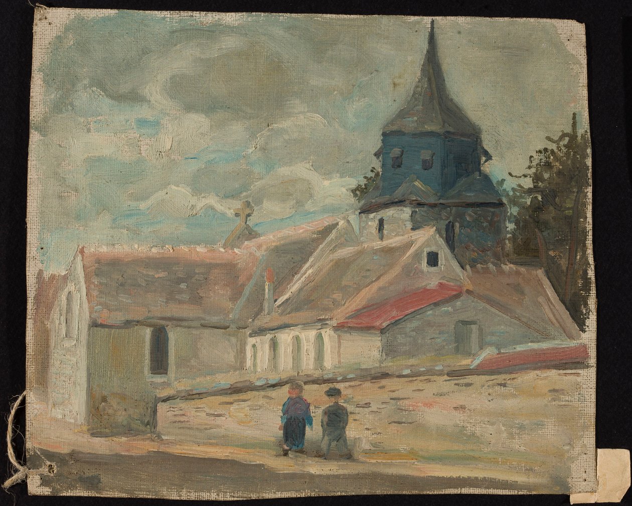 Den lille landsbykirke (Breuilpont) af Tadeusz Makowski