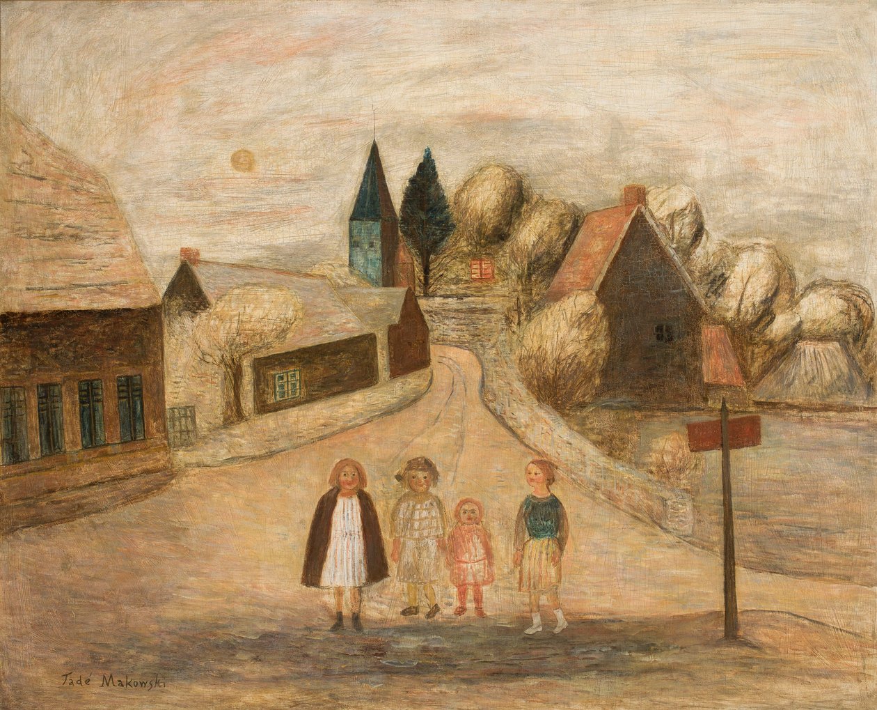Normannisk landskab (Breuilpont) af Tadeusz Makowski