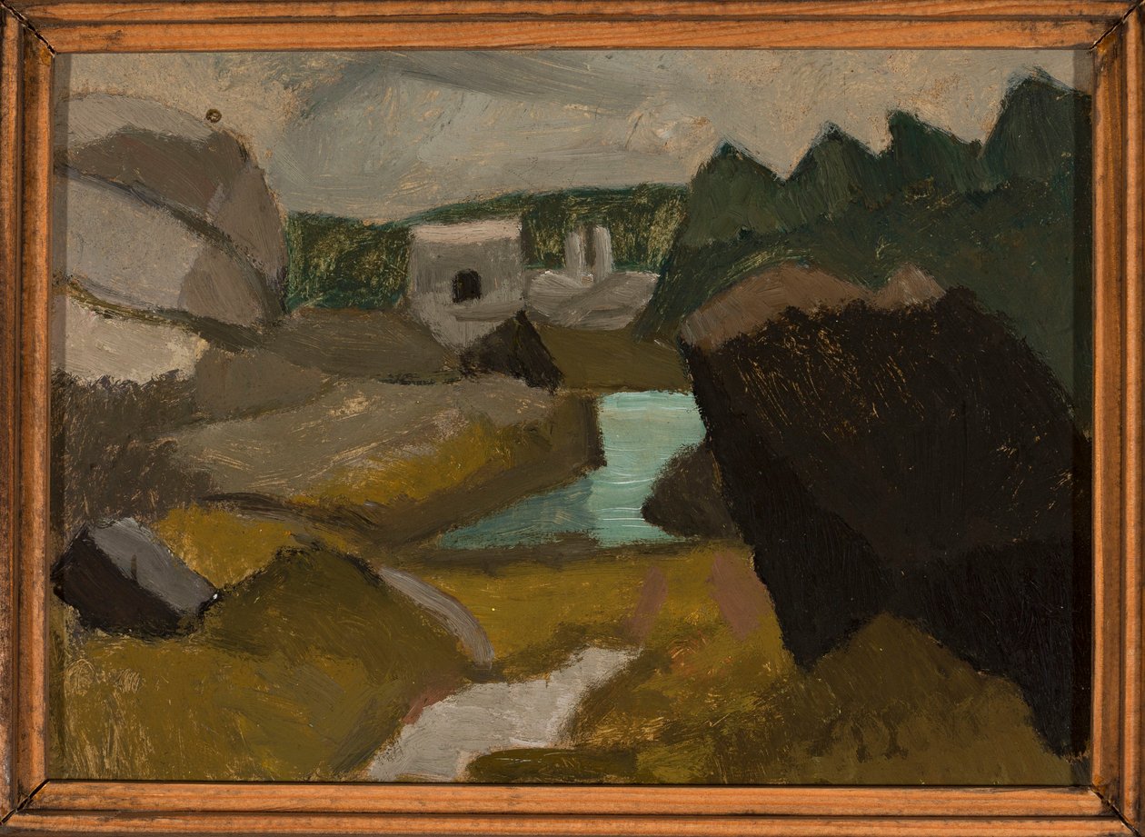 Klippelandskab med vand af Tadeusz Makowski