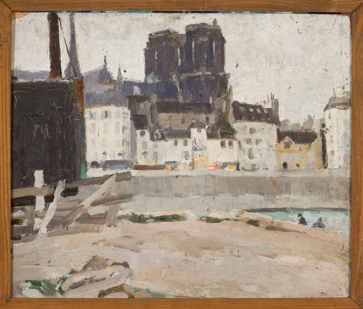 Landskab med Notre-Dame-katedralen af Tadeusz Makowski
