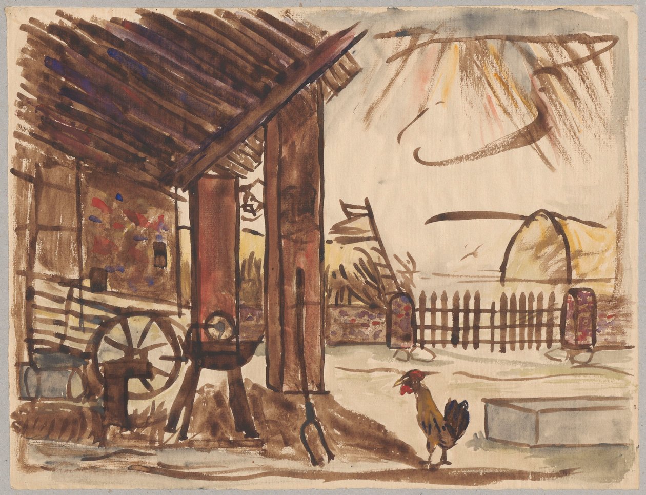 Gårdsplads af Tadeusz Makowski