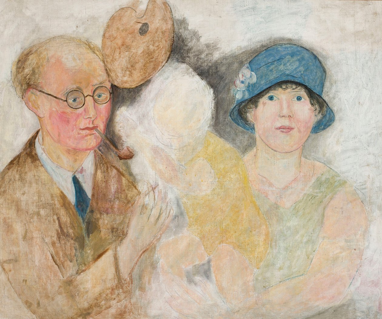 Portræt af maleren med familien (M. Gromaire) af Tadeusz Makowski