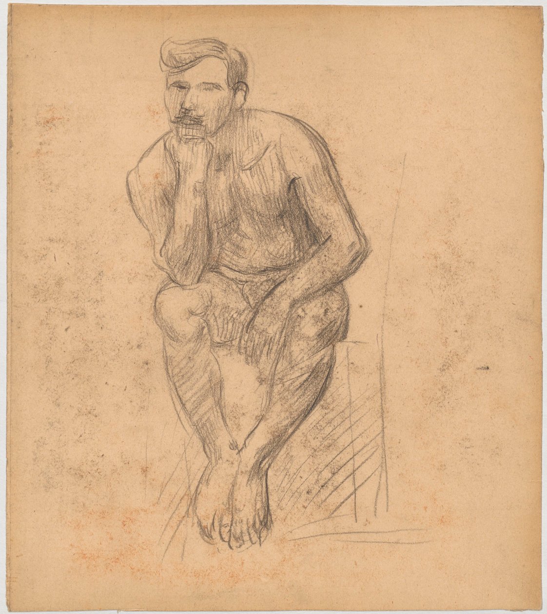 Studie af en siddende mand af Tadeusz Makowski