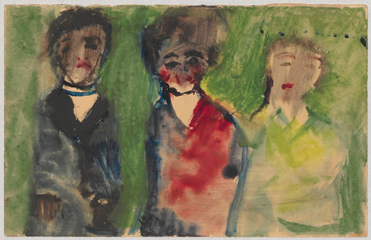 Drei weibliche Figuren in Abendkleidern af Tadeusz Makowski