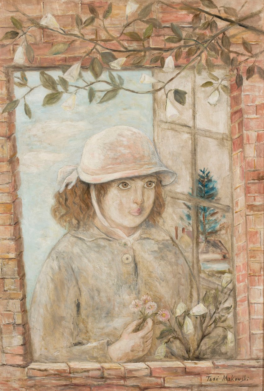 Et vindue med blomster af Tadeusz Makowski