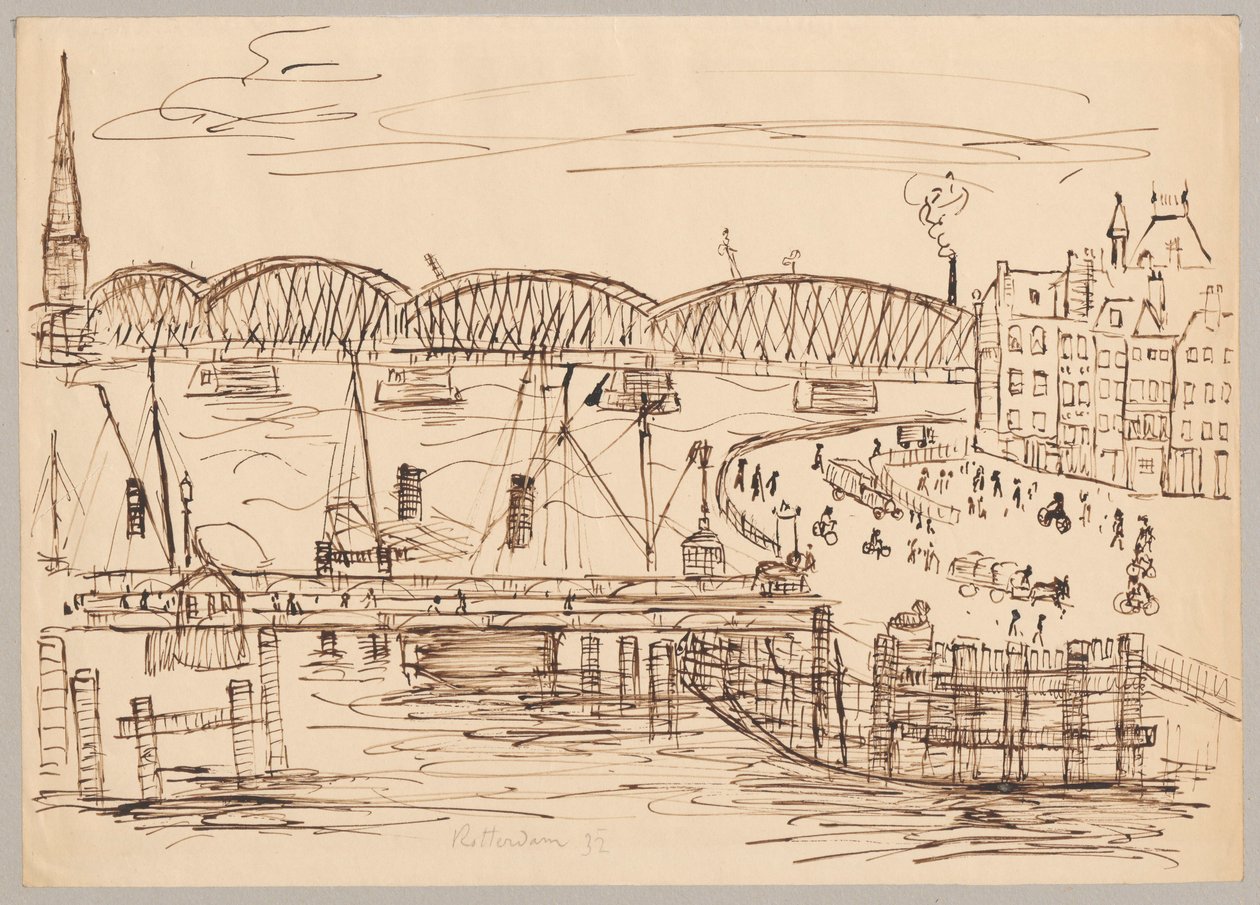 Udsigt over Rotterdam af Tadeusz Makowski