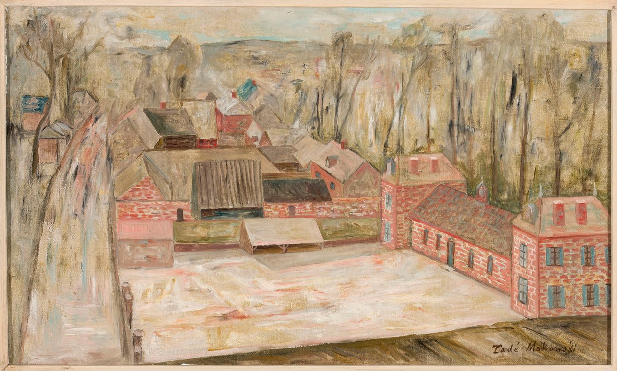 Udsigt over en lille by af Tadeusz Makowski