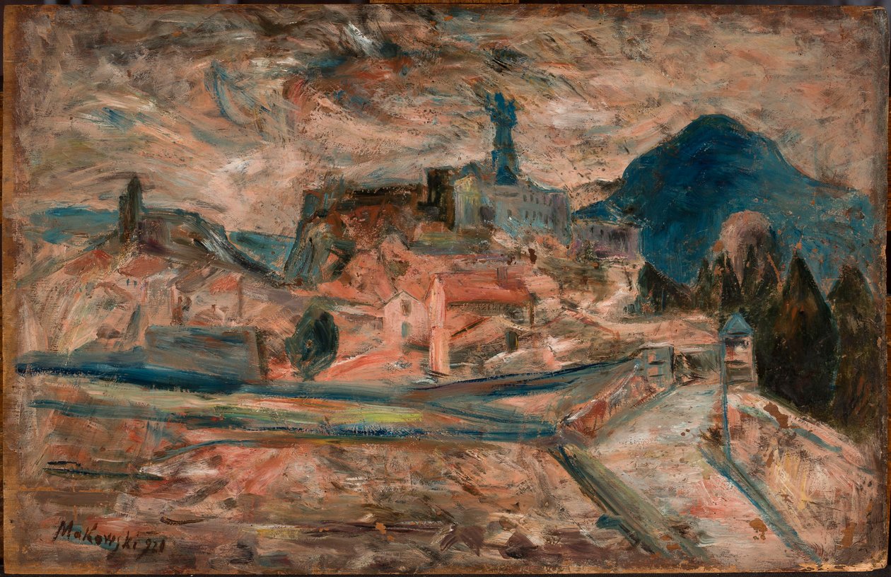 Udsigt over en bjergby (Le Puy) af Tadeusz Makowski
