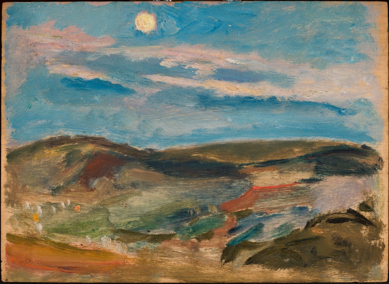 Månebelyst bakke af Tadeusz Makowski
