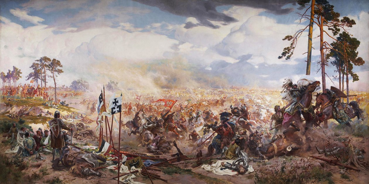 Slaget ved Grunwald, 1910 af Tadeusz Popiel
