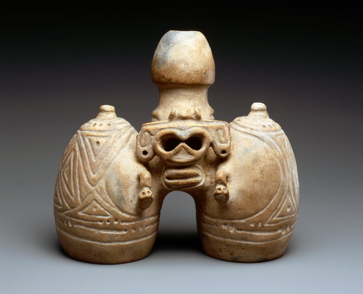 Dobbelt billedbeholder (keramik) af Taino Culture