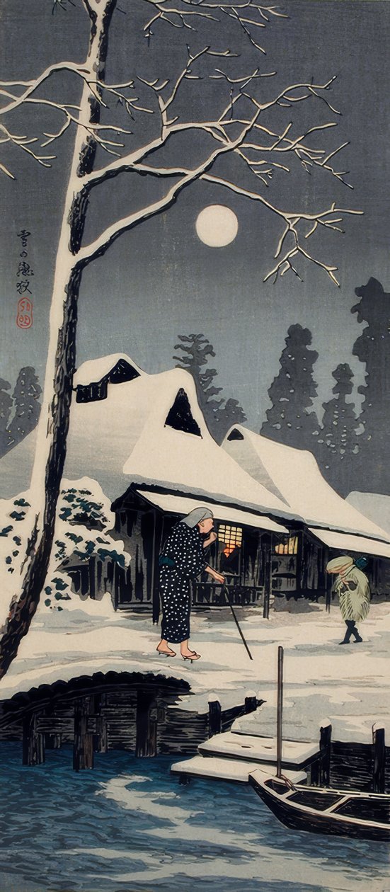 Måneskin på sne af Takahashi Hiroaki