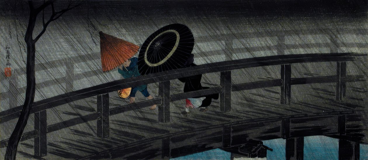 Regn på Izumi-broen af Takahashi Hiroaki