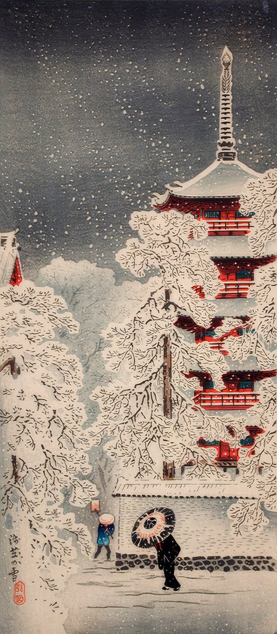 Sne ved Asakusa, Yedo, Musashi-provinsen af Takahashi Hiroaki