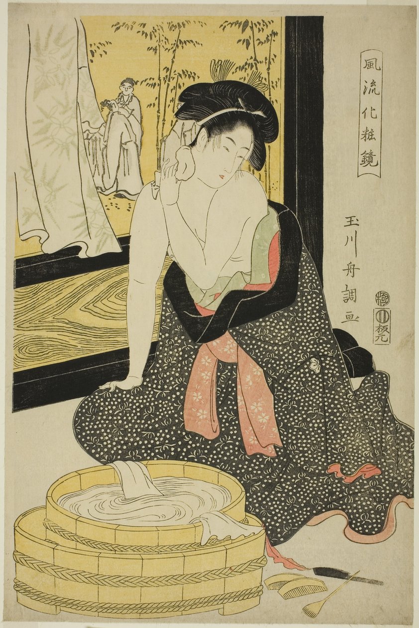 Mirror of Elegance (Furyu kesho kagami) (farvet træbloktryk; oban) af Tamagawa Shucho