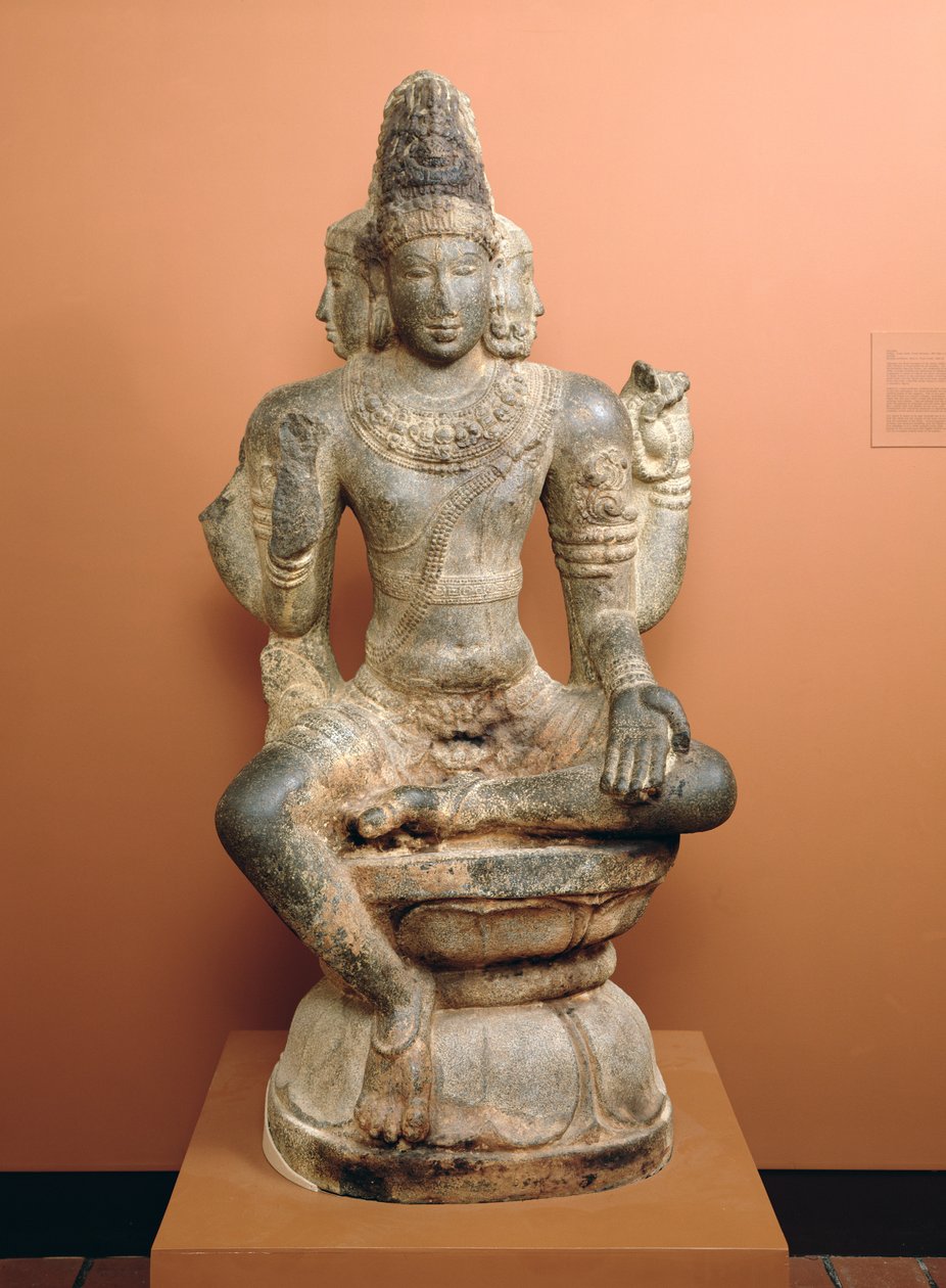 Shiva som Mahesha eller Brahma (granit med gesso og rødt pigment) af Tamil Nadu Tamil Nadu