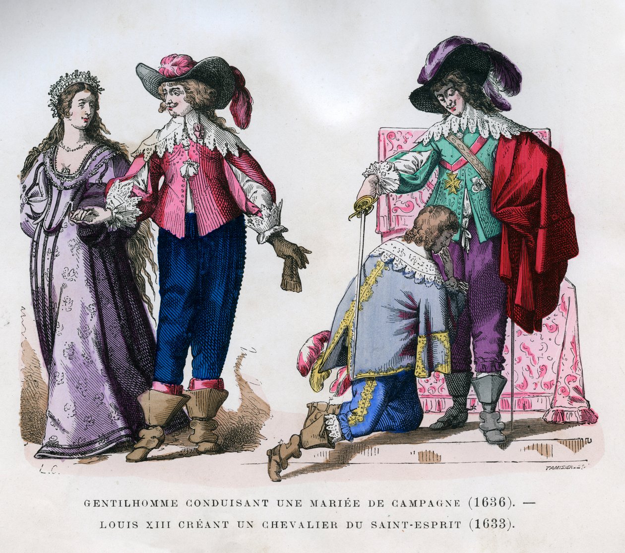 En gentleman, der leder en landsbrud, 1636, og Ludvig XIII skaber en ridder, 1633 1882-1884 af Tamisier