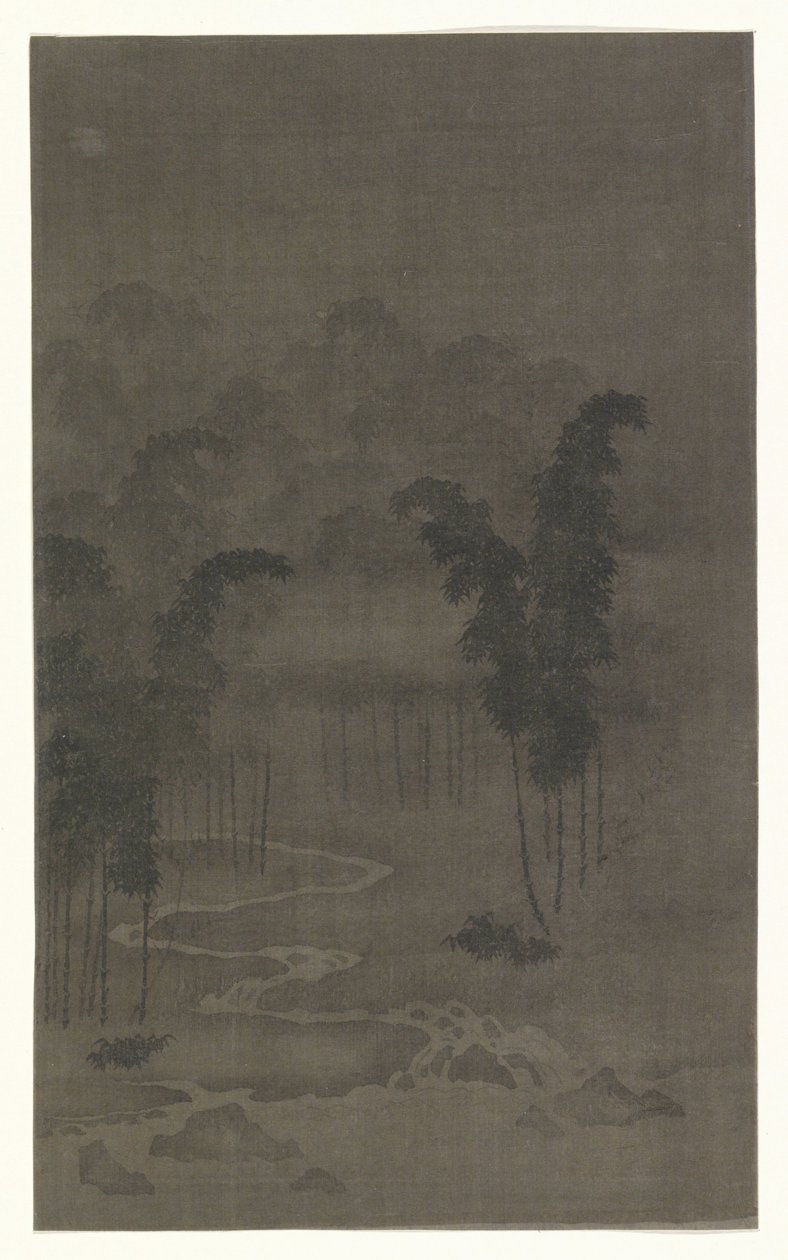 Bambus skov om natten af Tan Zhirui (attributed to)