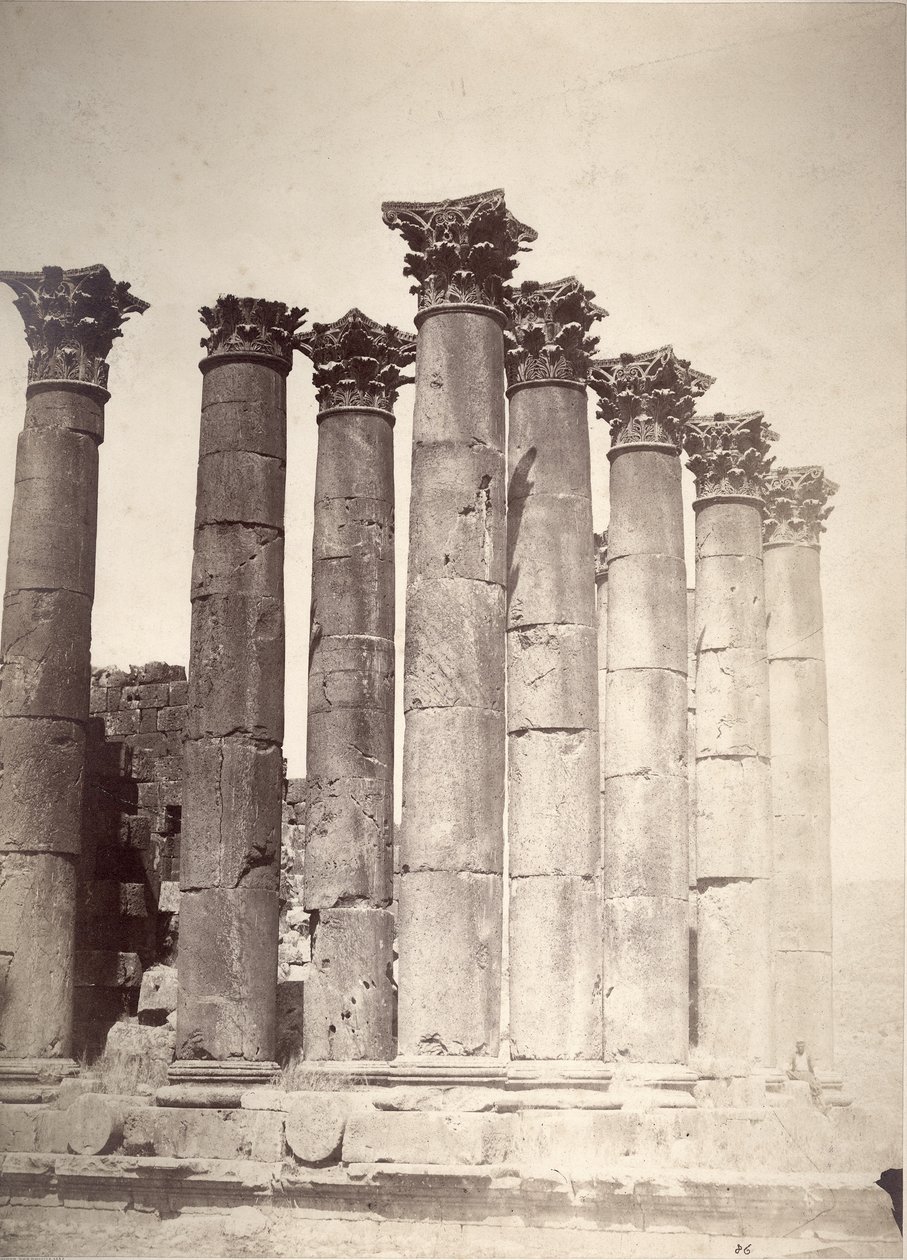 Solens tempel, Jerash, 1875 af Tancrede Dumas