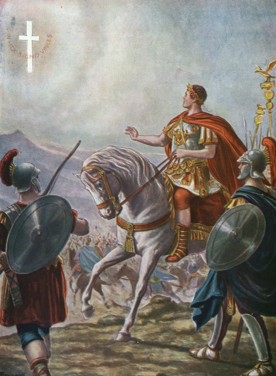 Kejser Konstantin I omvendelse (gravering) af Tancredi Scarpelli