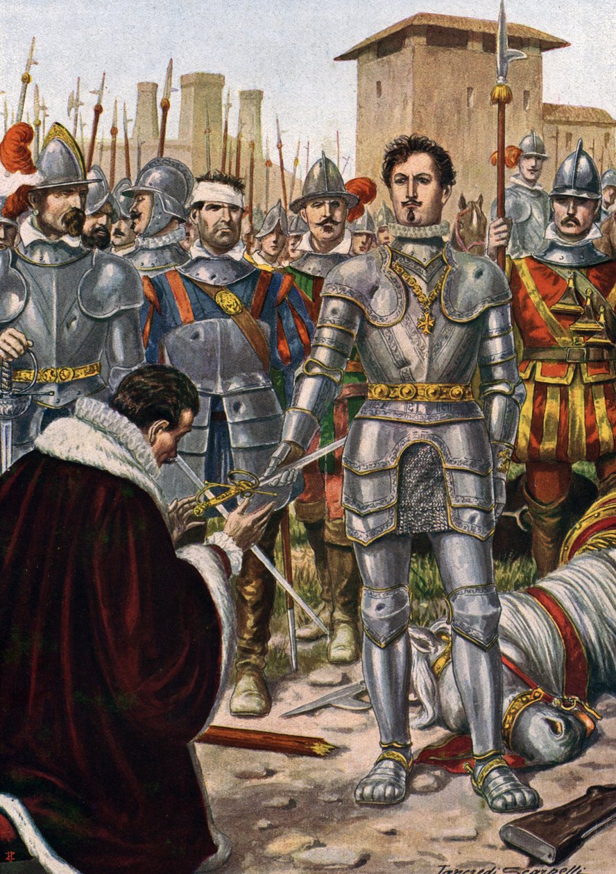 Italiens krig (1521-1526): Slaget ved Pavia (24. februar 1525) af Tancredi Scarpelli