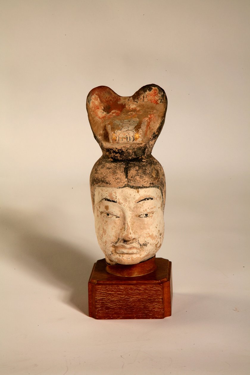 Leder af en civil embedsmand på en europæisk træstativ, fra en grav i det nordlige Kina, 618-705 (rødt lertøj) af Tang Dynasty Chinese School