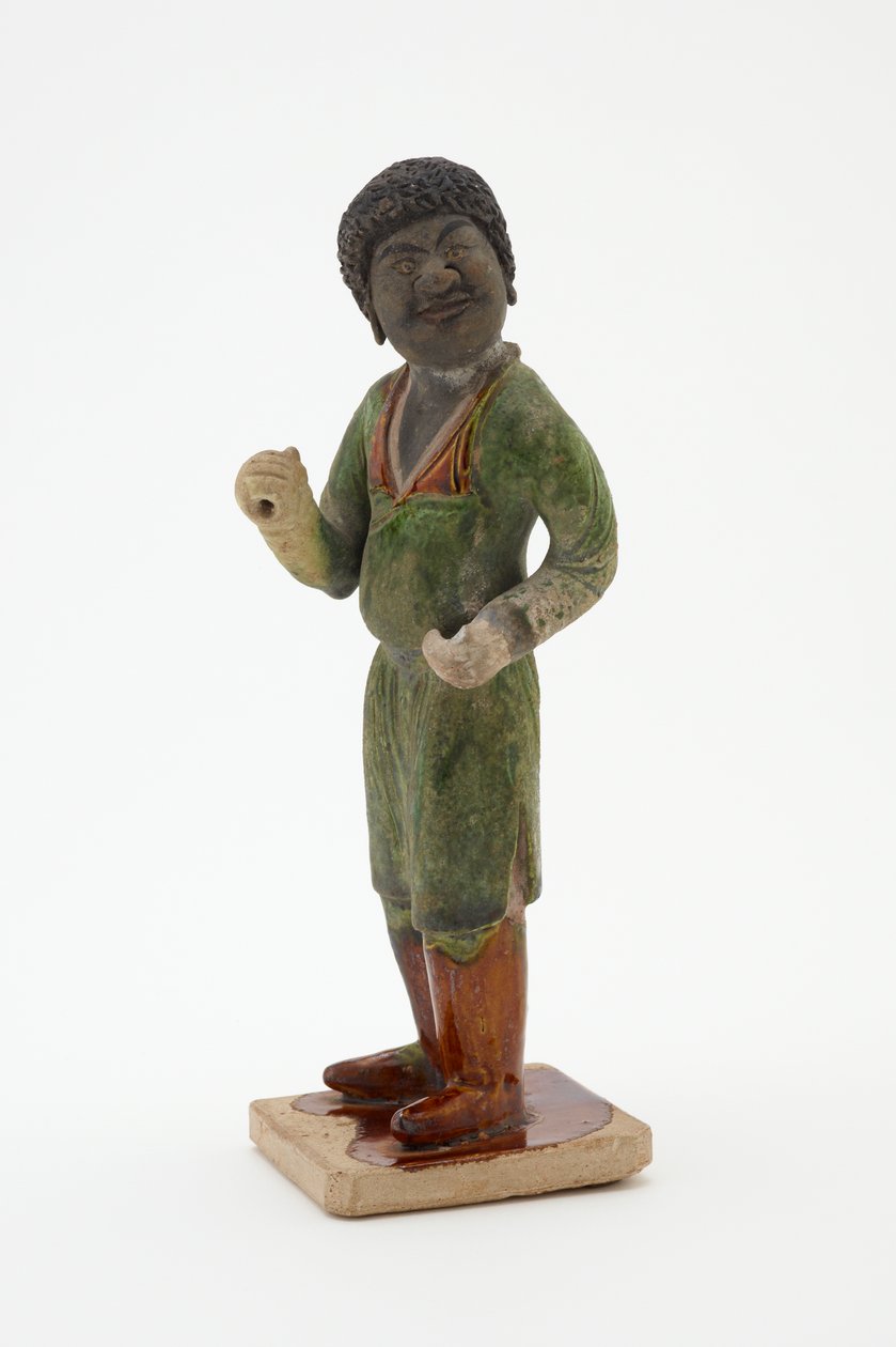 Groom, ca. 700-750 (lertøj med bly-silikat glasurer og malede detaljer) af Tang Dynasty Chinese School