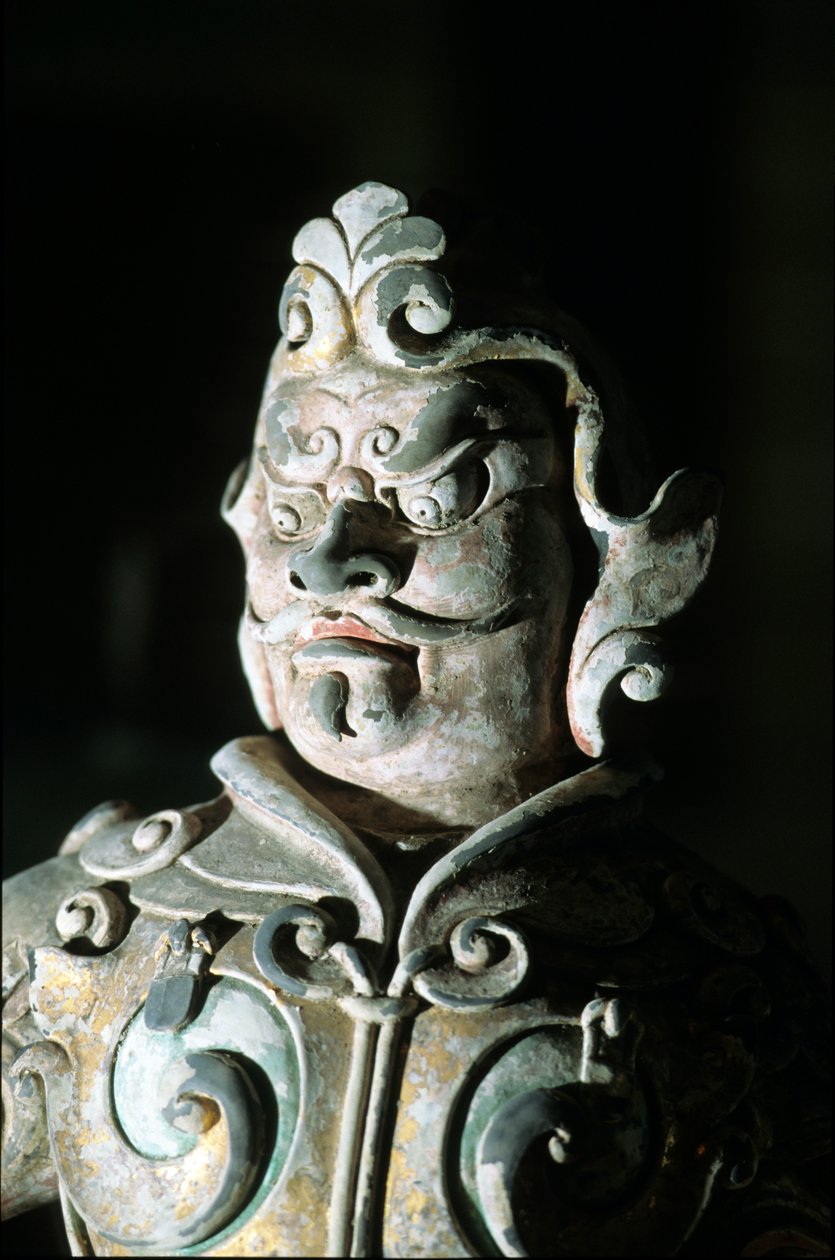 Repræsentation af en kriger, detalje, 618-907 af Tang Dynasty Chinese School