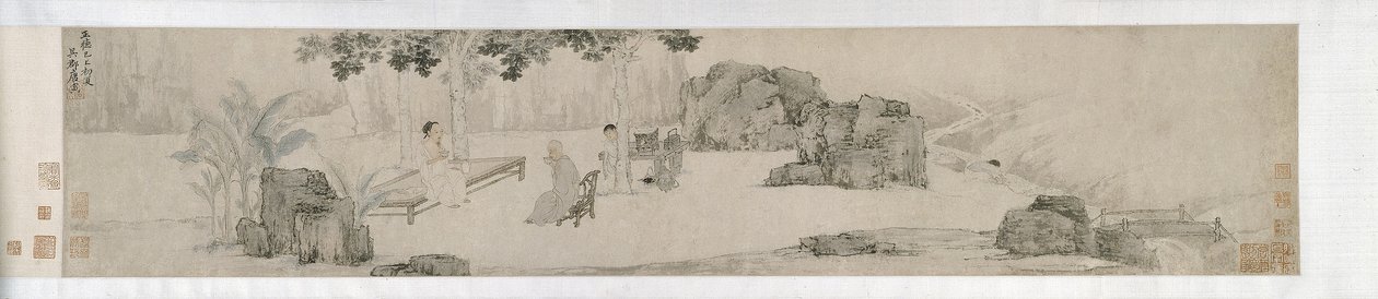 Te at drikke under Wutong-træet, Ming-dynastiet af Yin Tang