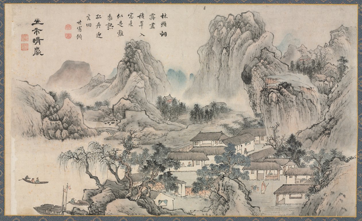 En af otte udsigter over floderne Xiao og Xiang, 1788. af Tani Bunch
