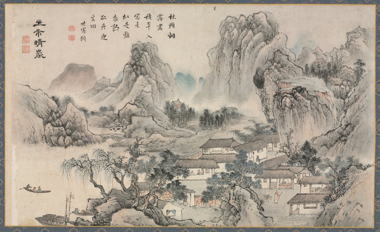 En af de otte udsigter over floderne Xiao og Xiang af Tani Buncho
