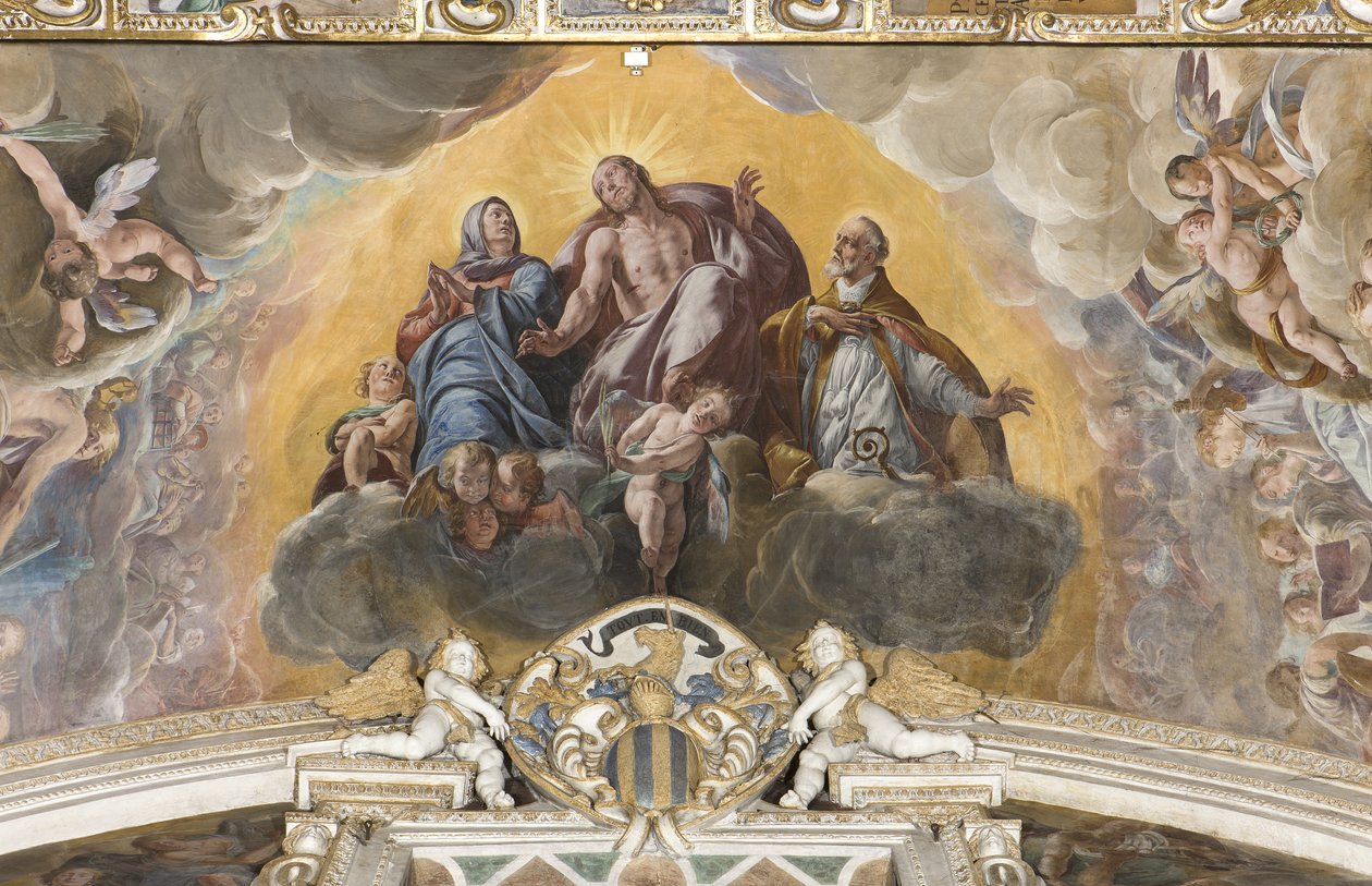 Kristus i herlighed med Saint Gaudentius, 1629 (detalje af 3708751) af Tanzio da Varallo