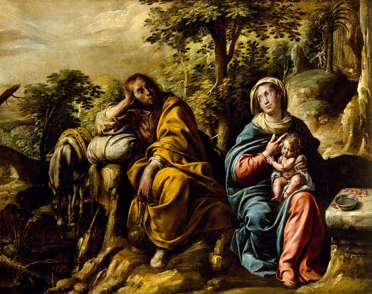 Resten på flugten til Egypten, ca. 1625-30 af Tanzio da Varallo