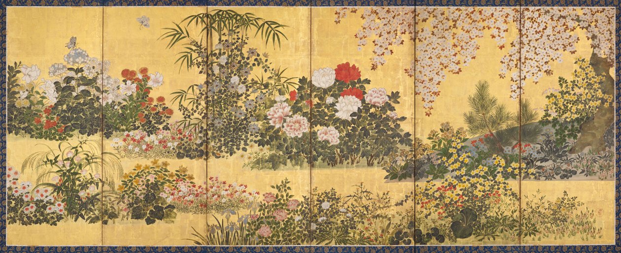 Blomster og sommerfugle af Tawaraya Sotatsu