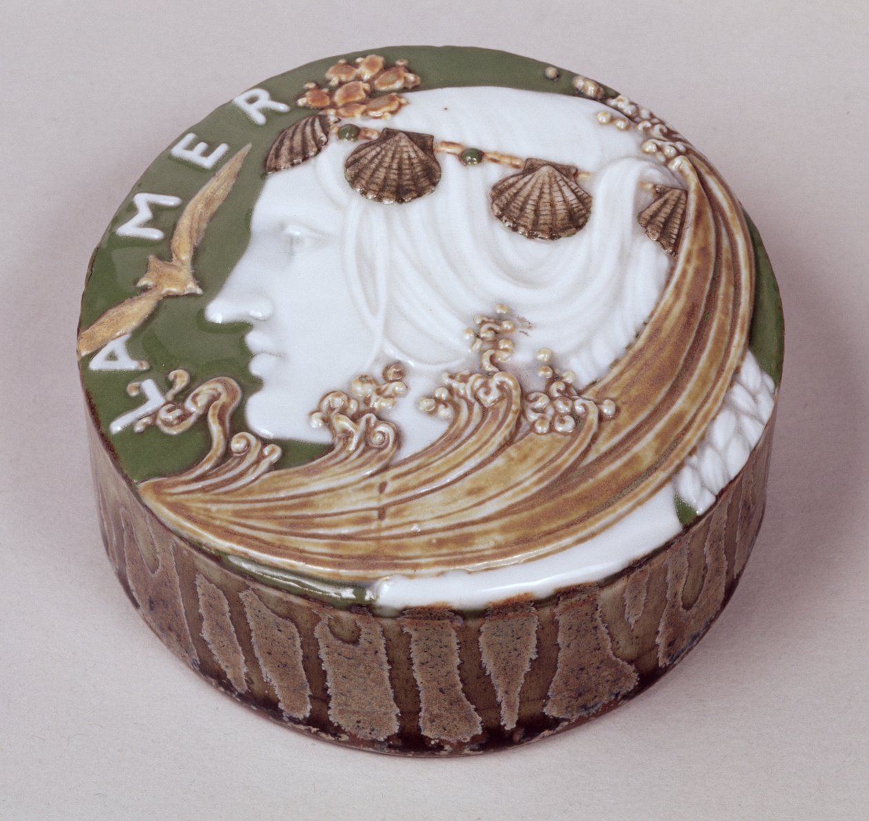 Sevres papirvægt, indskåret og påført reliefdekoration, 1900 (keramik) af Taxile Maximin Doat
