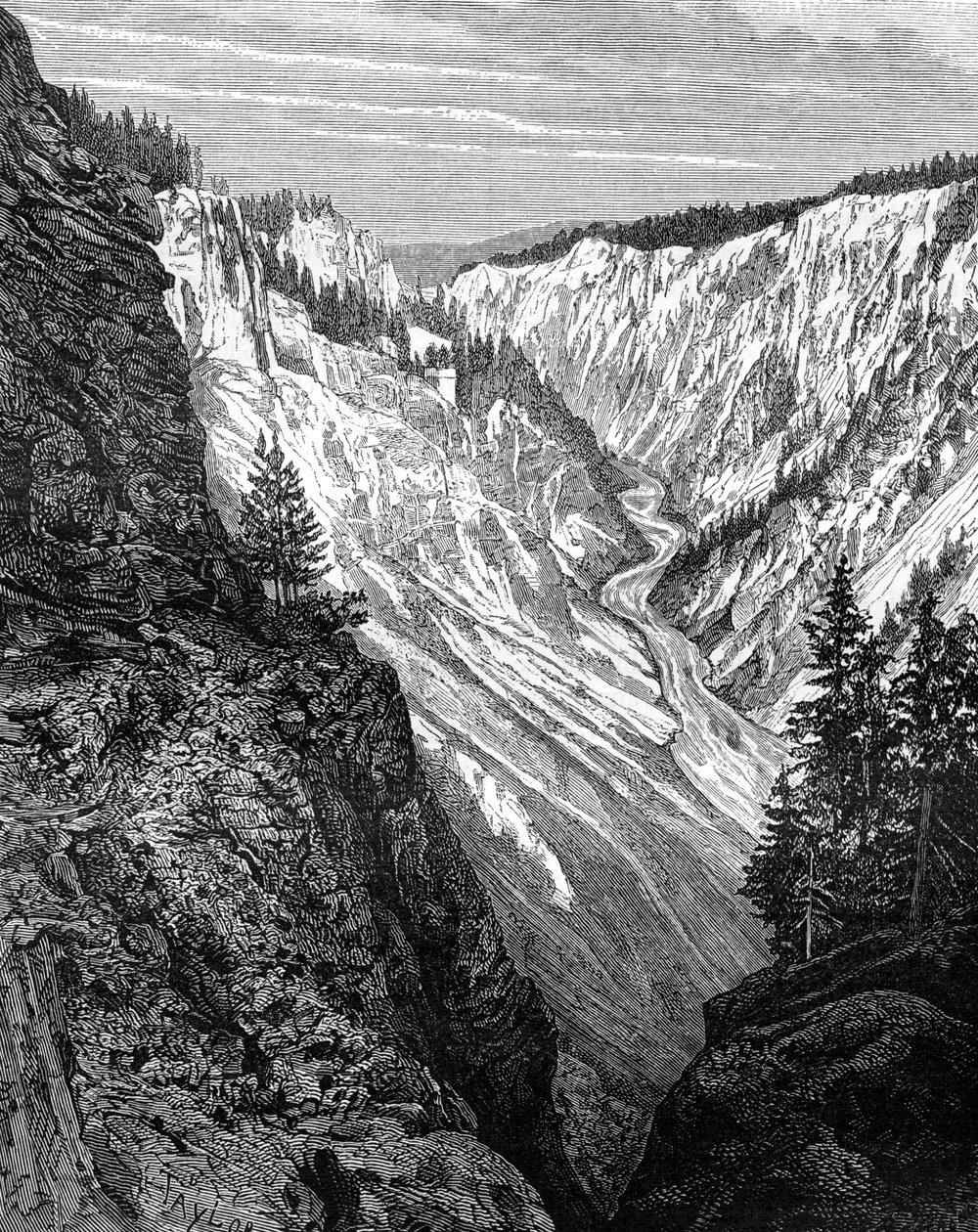 Grand Canyon, Yellowstone National Park, USA, 1800-tallet. af Taylor