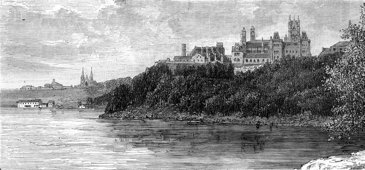 Parlamentsbygningen, Ottawa, Canada, 1800-tallet. af Taylor