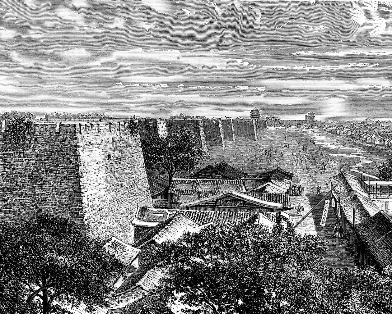 Pekings gamle bymur, Kina, 1800-tallet af Taylor