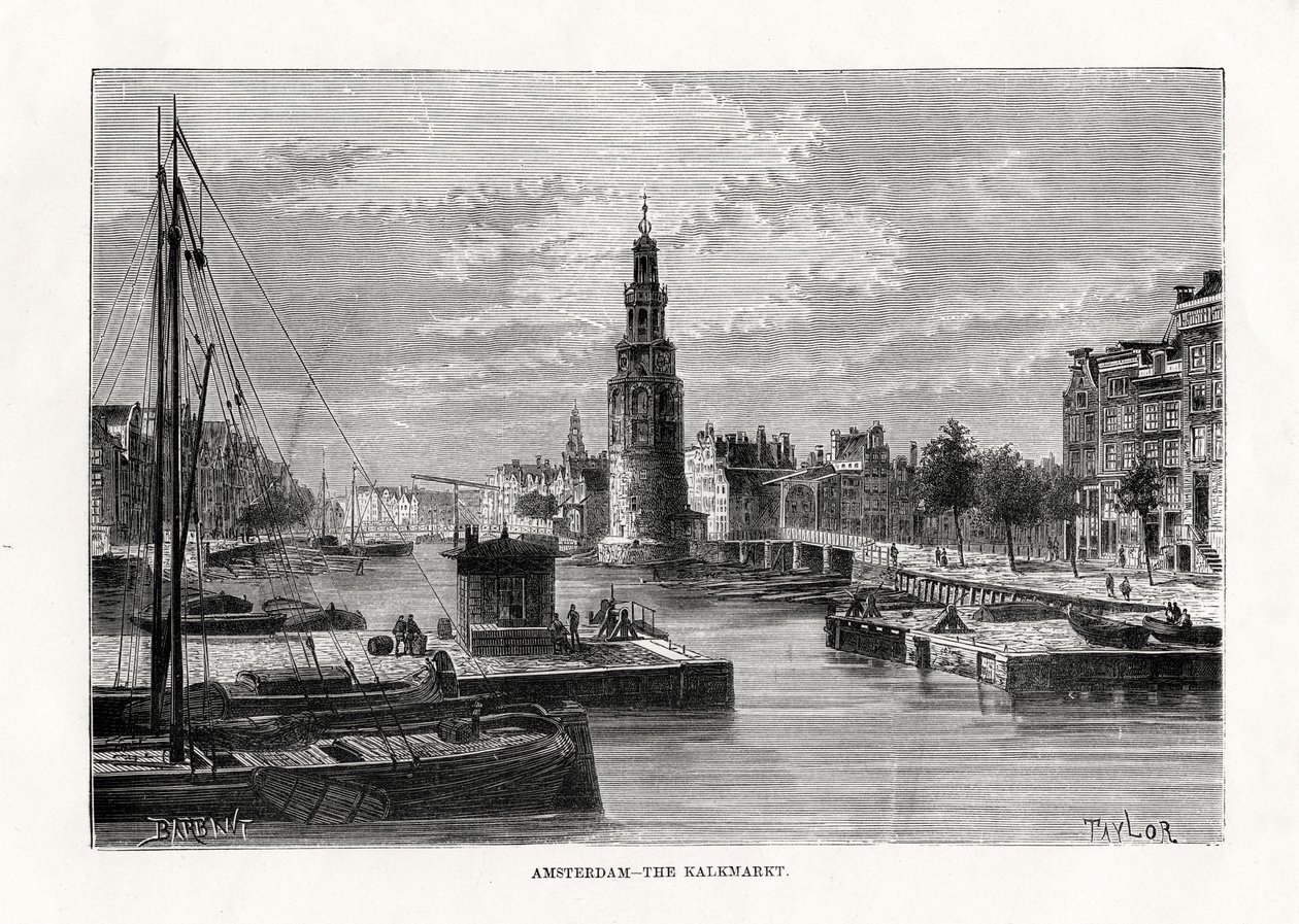 Kalkmarkt, Amsterdam, Holland, 1879 af Taylor