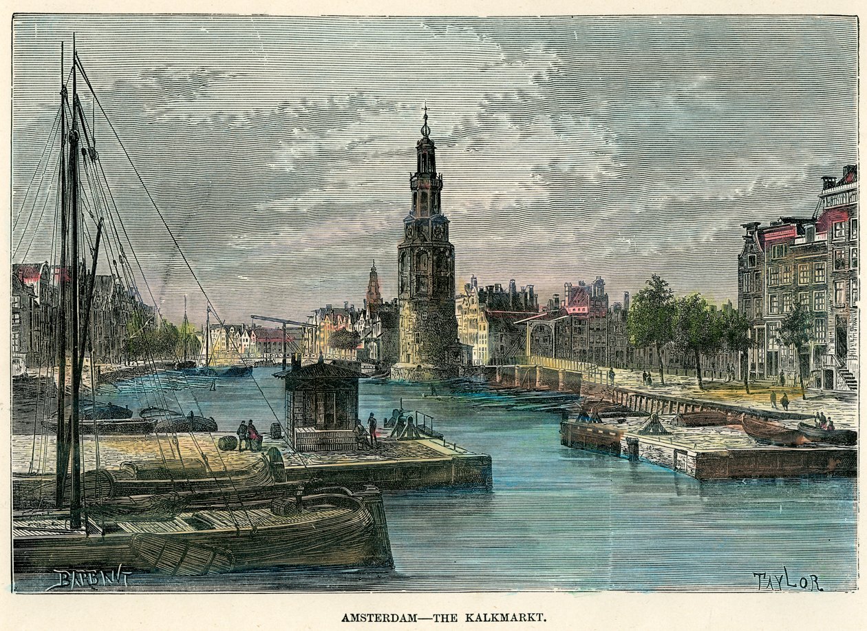 Kalkmarkt, Amsterdam, Holland, c1880. af Taylor