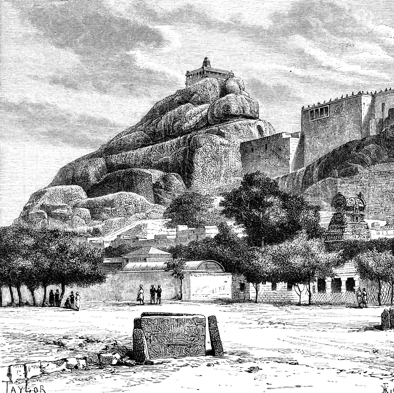 The Rock Fort Temple of Tiruchirapalli, Indien, 1895. af Taylor