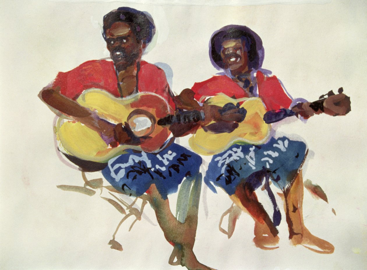 Fijian Guitar Duo, 1985 af Ted Blackall