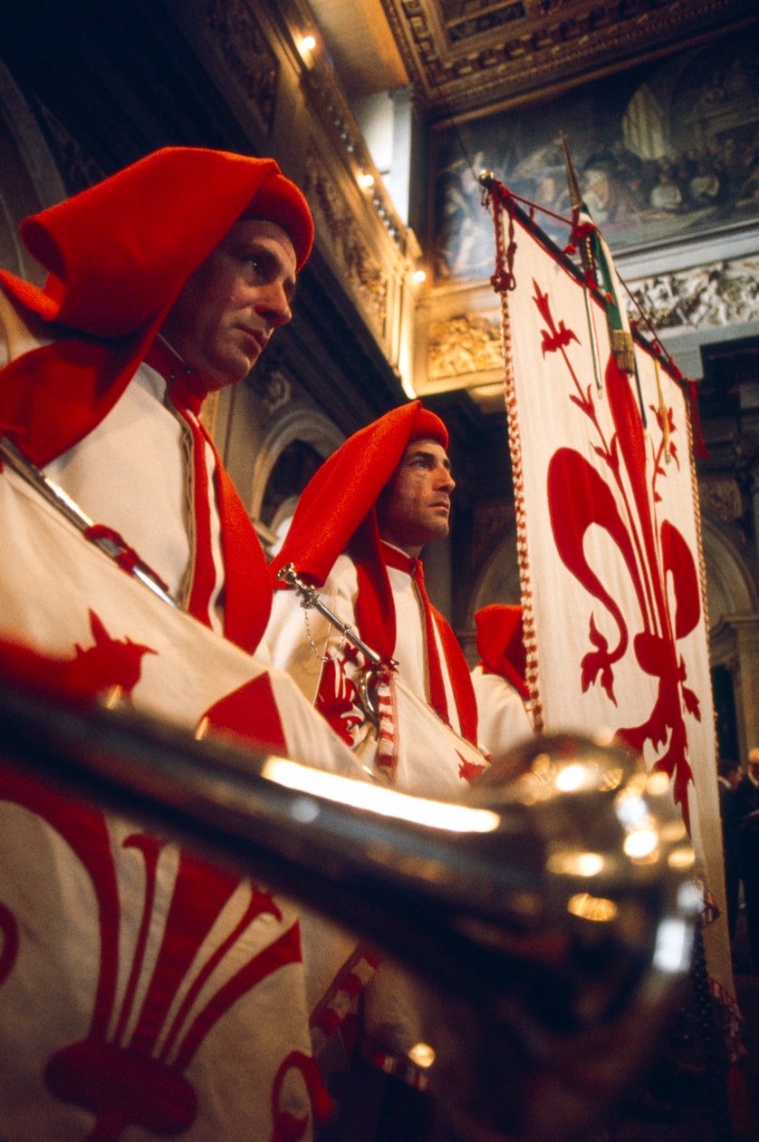 Trompetister spiller ved ceremoni, Firenze af Ted Spiegel