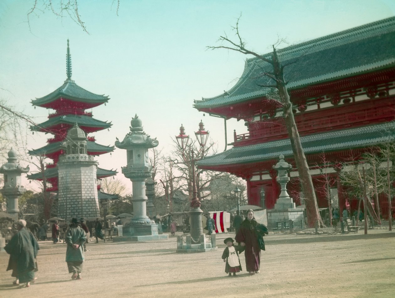 Senso - Ji tempelport, Tokyo ca. 1900 - 1915 (fotografi) af Teijiro Takagi