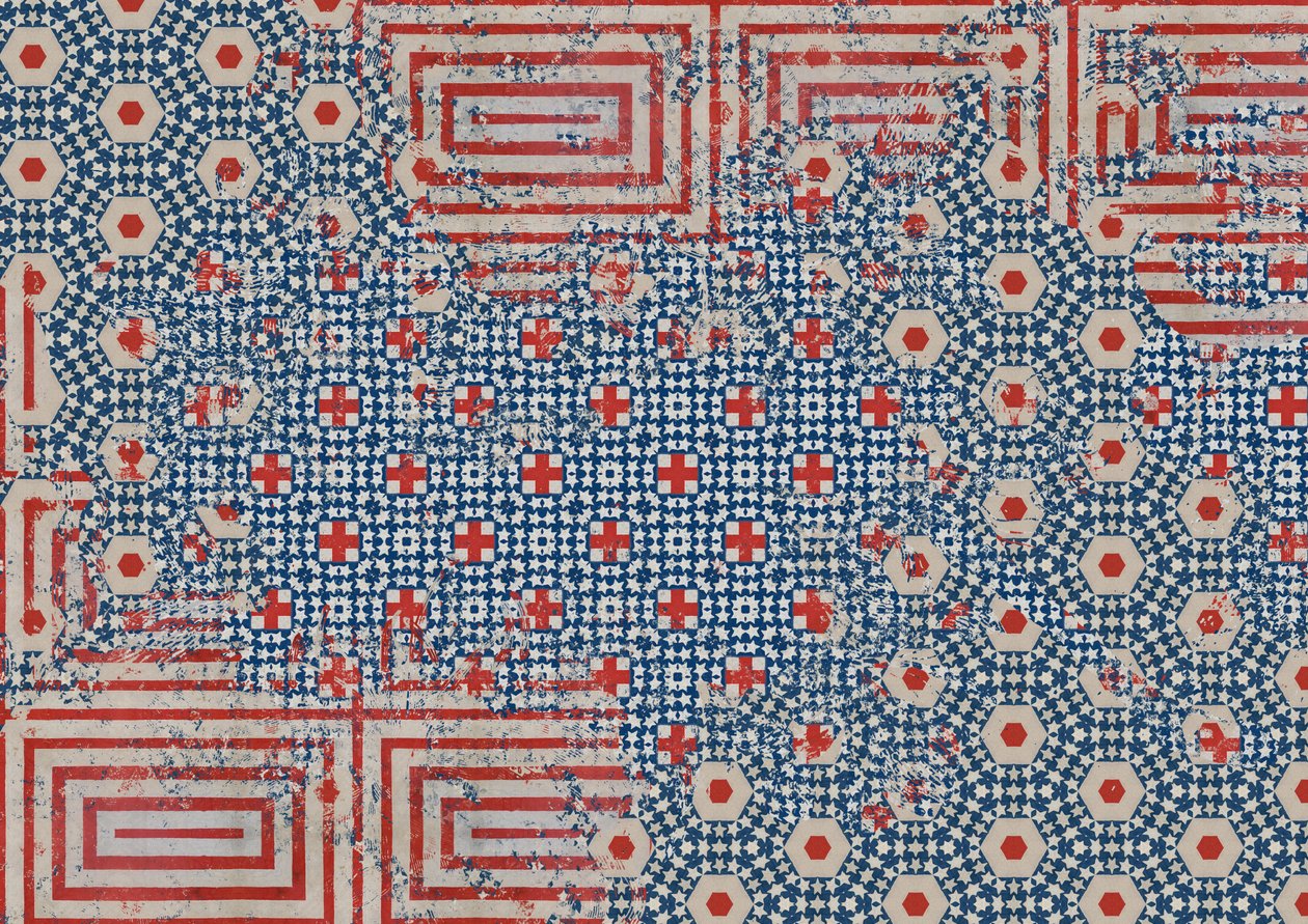 Abstrakt flag, 2014 (Collage på lærred) af Teis Albers