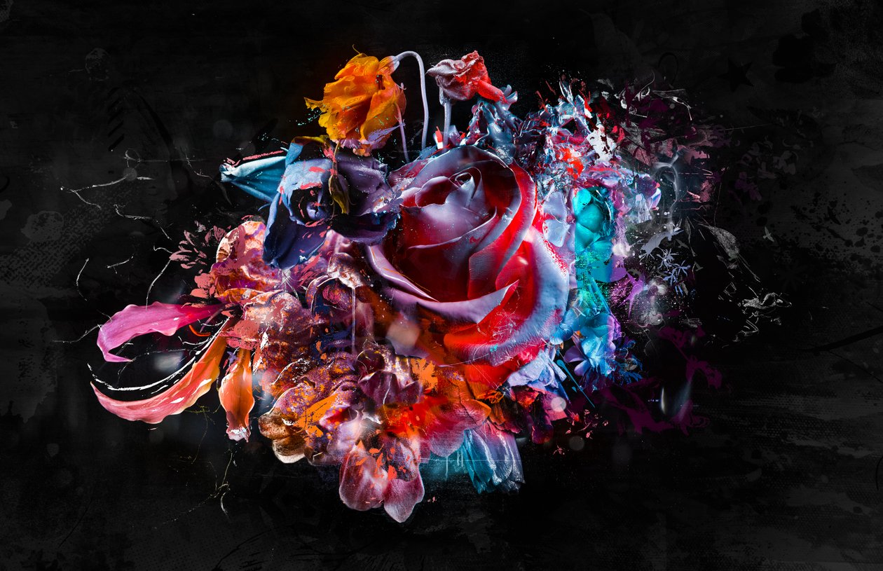 BOUQUET XVI, 2018 (blandet medier på lærred) af Teis Albers