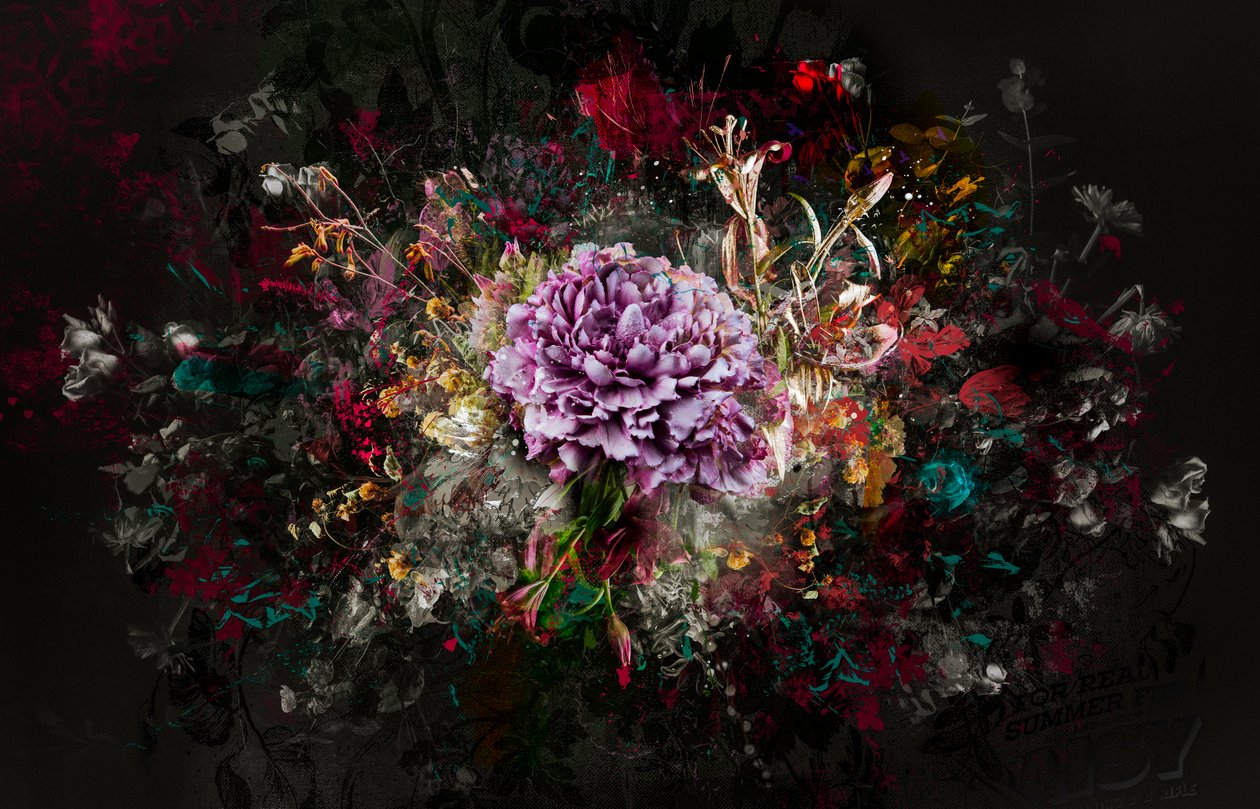 BOUQUET XXVII, 2019 (blandet medier på lærred) af Teis Albers