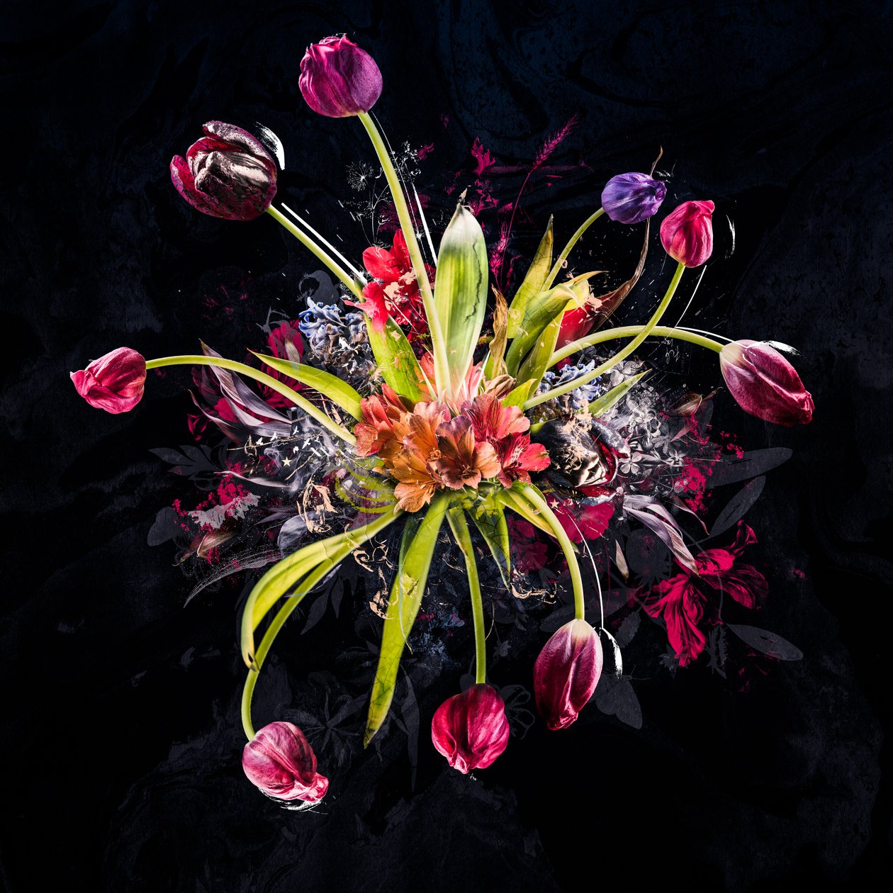 Bouquet XVIII, 2017 (blandet medier på lærred) af Teis Albers