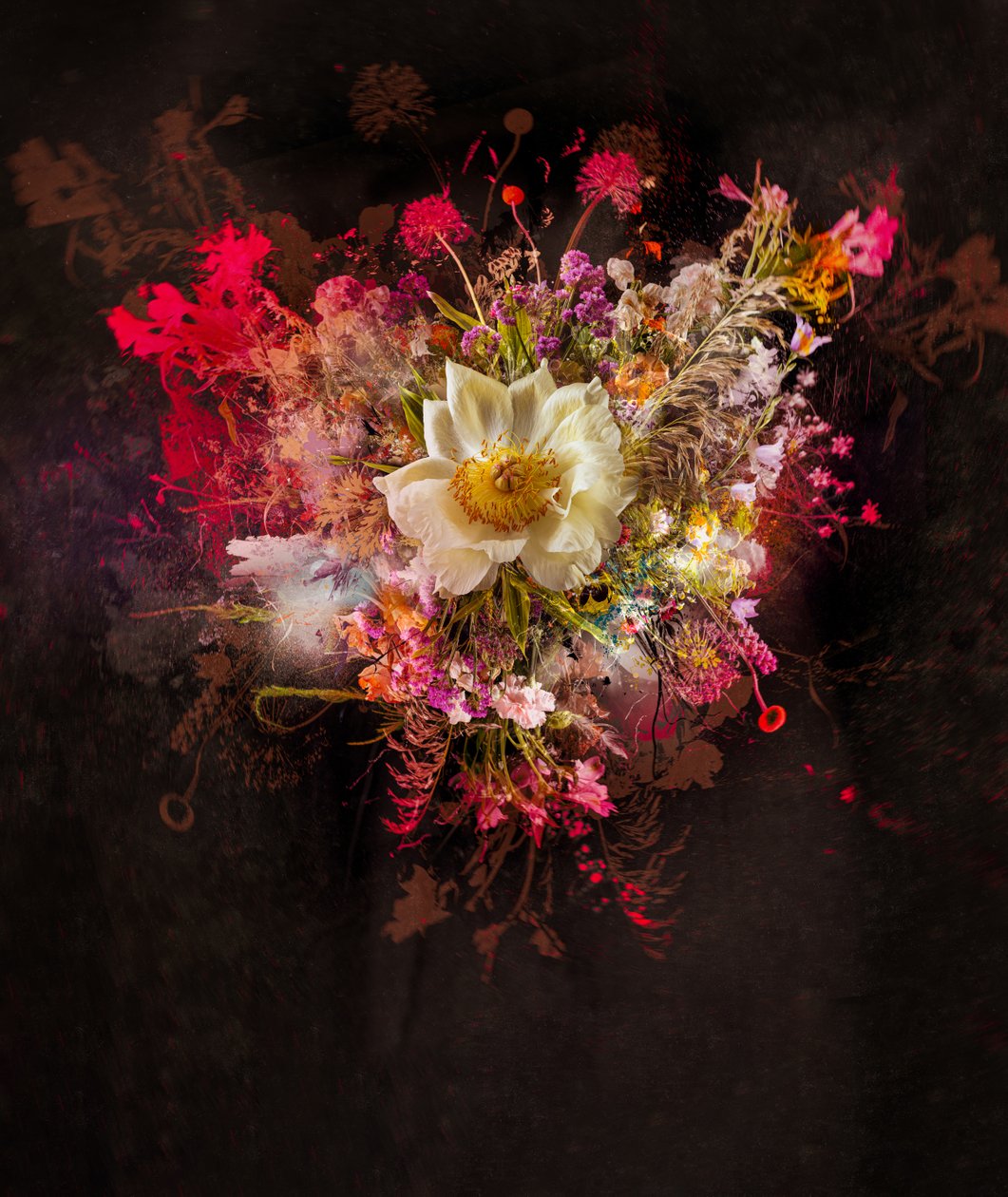 Bouquet XXVII, 2019 (blandet medier på lærred) af Teis Albers